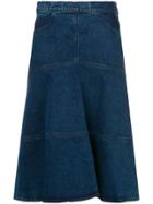 See By Chloé Flared Denim Skirt - Blue