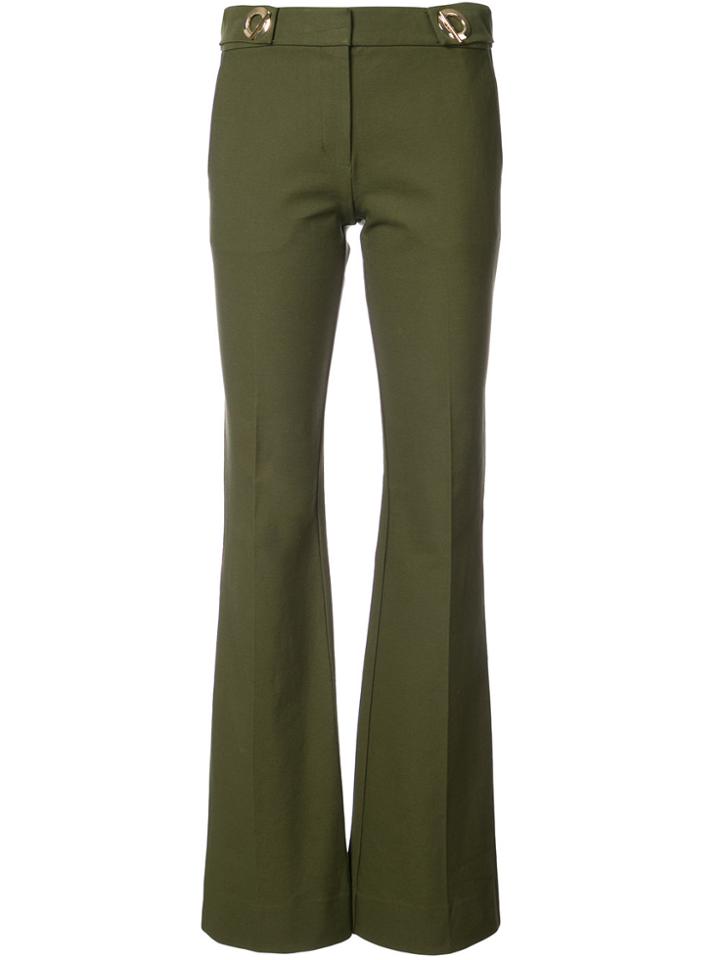 Derek Lam 10 Crosby Flare Trouser With Grommet Detail - Green