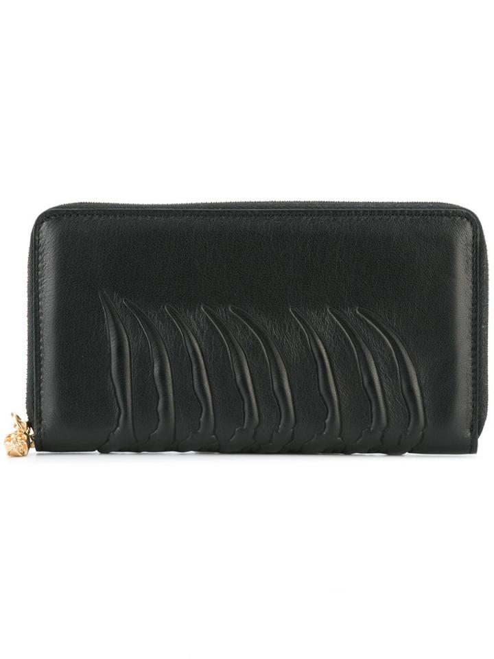 Alexander Mcqueen Ribcage Continental Wallet - Black