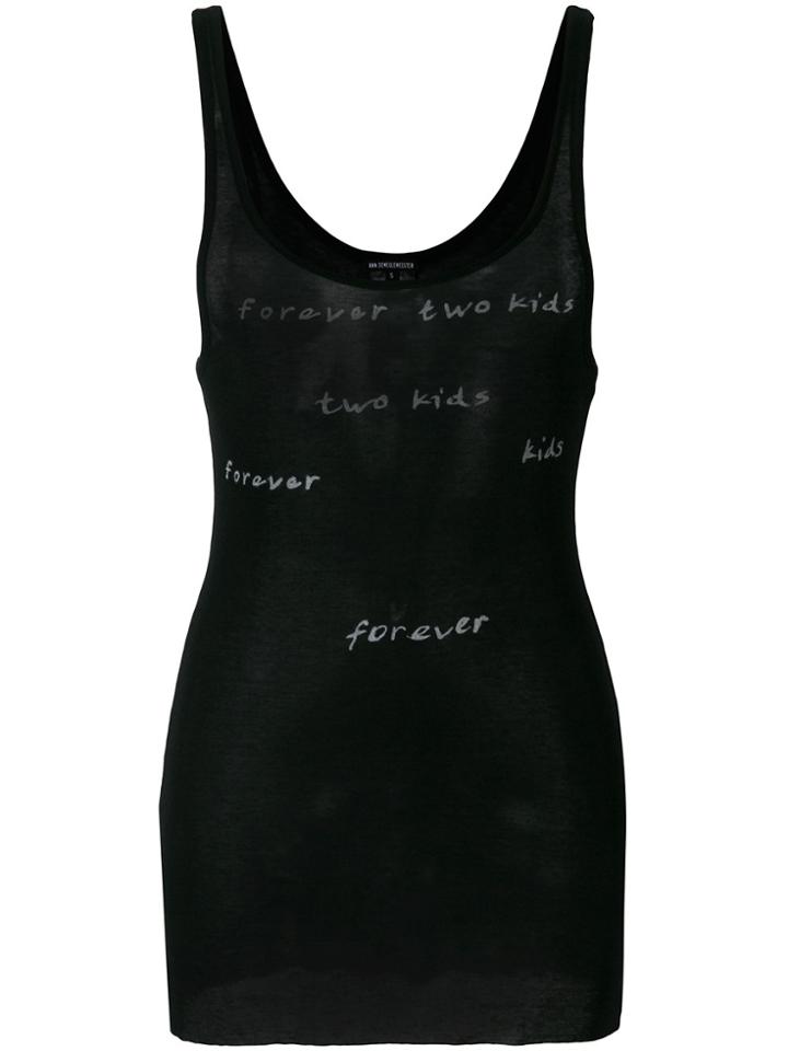 Ann Demeulemeester Forever Two Kids Tank Top - Black