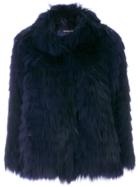 Ermanno Ermanno Concealed Fastening Fur Jacket - Blue