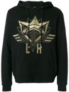 Les Hommes Embroidered Hoodie - Black