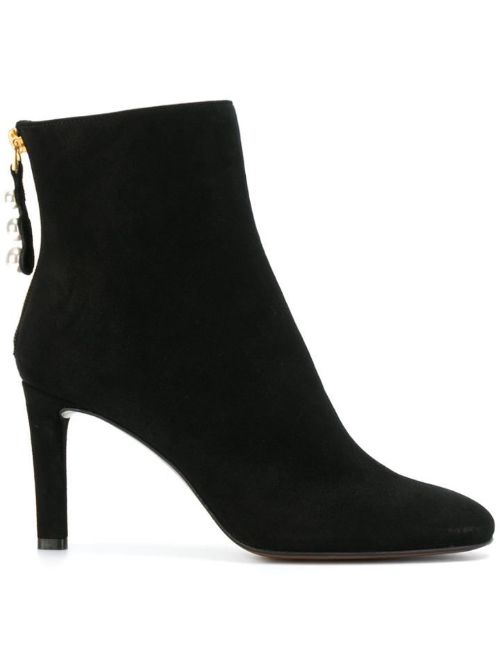 L'autre Chose Pearl Zip Ankle Boots - Black