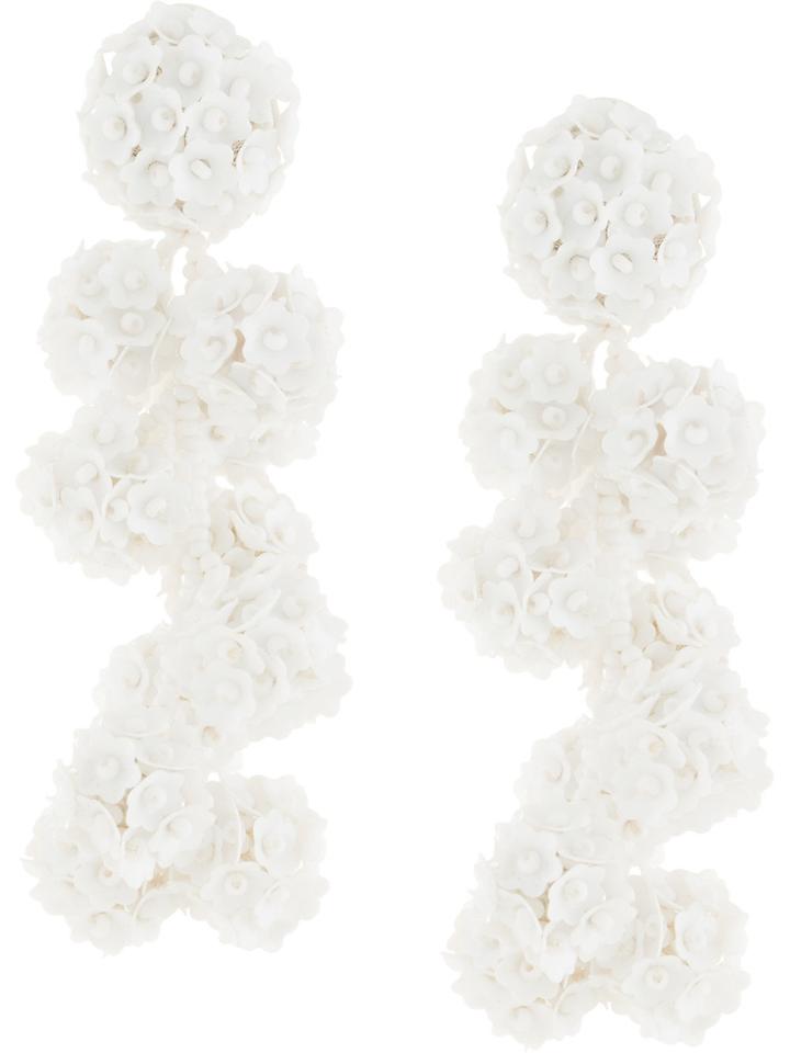 Sachin & Babi Beaded Flower Earrings - White