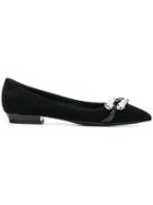 Giuseppe Zanotti Design Bejewelled Ballerinas - Black
