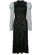 Jill Stuart Floral Print Sleeves Dress - Black