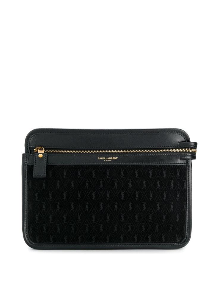 Saint Laurent Monogram All-over Pouch - Black