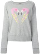 Diesel Flamingo Heart Sweatshirt, Women's, Size: Small, Grey, Cotton