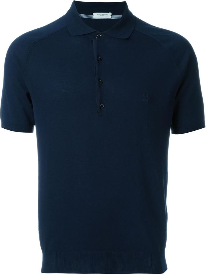 Paolo Pecora Classic Polo Shirt, Men's, Size: Xl, Blue, Cotton/polyamide