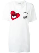 Chiara Ferragni - Oversized Wink T-shirt - Women - Cotton - L, Women's, White, Cotton