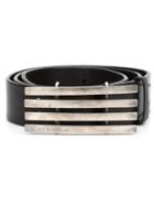 Julius Bar Buckle Belt, Men's, Black, Leather/metal Other