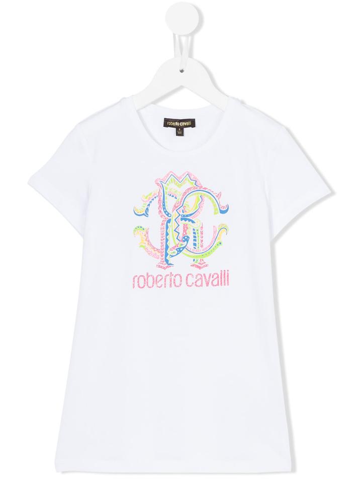 Roberto Cavalli Kids - Logo Print T-shirt - Kids - Cotton/elastodiene - 12 Yrs, White