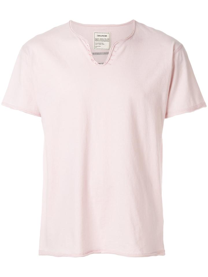 Zadig & Voltaire Basic Button T-shirt - Pink & Purple