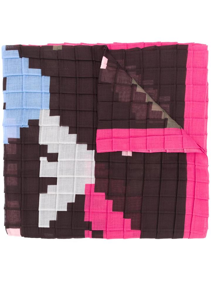 Emporio Armani Pixelated Logo Scarf - Black