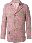Comme Des Garçons Vintage Printed Double Breasted Jacket, Men's, Size: Small, Pink/purple