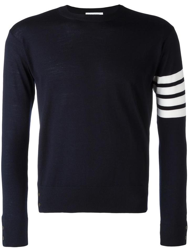 Thom Browne Striped Sleeve Jumper, Men's, Size: 0, Blue, Wool