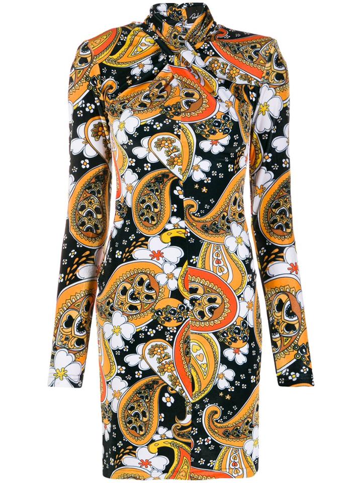 Richard Quinn Paisley Print Mini Dress - Black