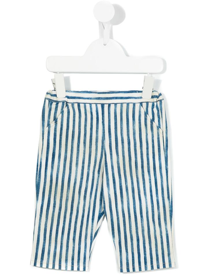 Amelia Milano - Striped Trousers - Kids - Cotton/elastodiene - 9-12 Mth, White