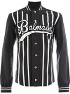 Balmain Striped Logo Shirt - Black