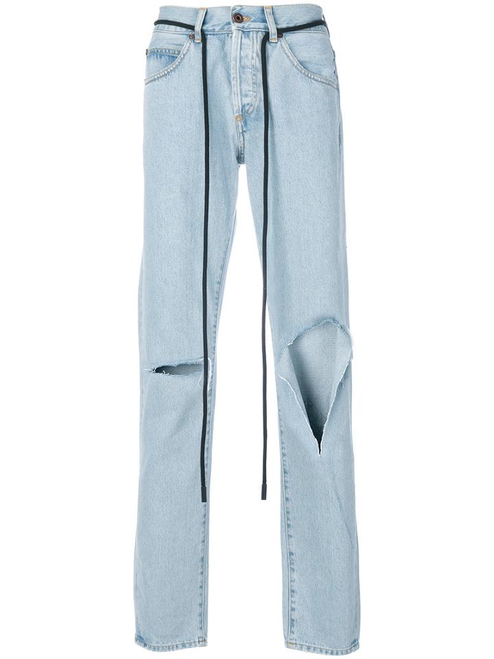 Off-white - Diag Raw Cut Jeans - Men - Cotton/polyester - 31, Blue, Cotton/polyester