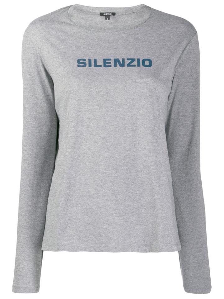 Aspesi Quote Print Sweatshirt - Grey
