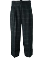 Antonio Marras Plaid Tapered Cropped Trousers, Women's, Size: 38, Grey, Cotton/polyamide/acetate/wool