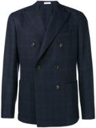 Boglioli Double-breasted Checked Blazer - Blue