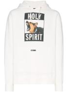 Neighborhood X Cali Holy Spirit And Dog Printed Cotton Hoodie - White