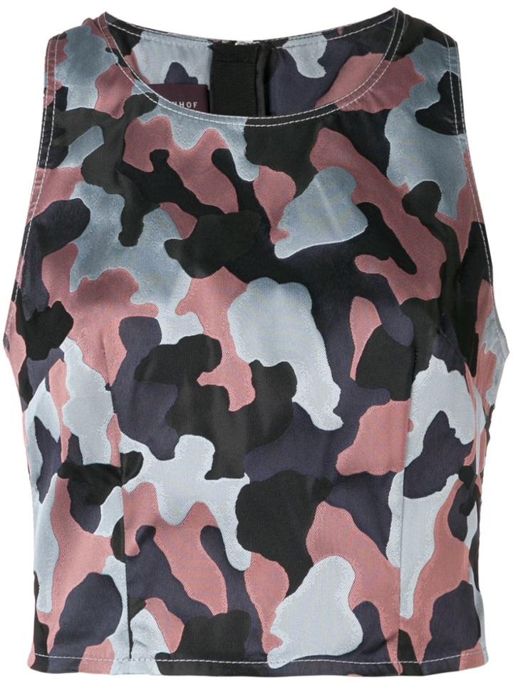 Talbot Runhof Sleeveless Camouflage Print Top - Pink