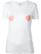 Ganni Peach Print T-shirt, Women's, Size: Small, White, Lyocell