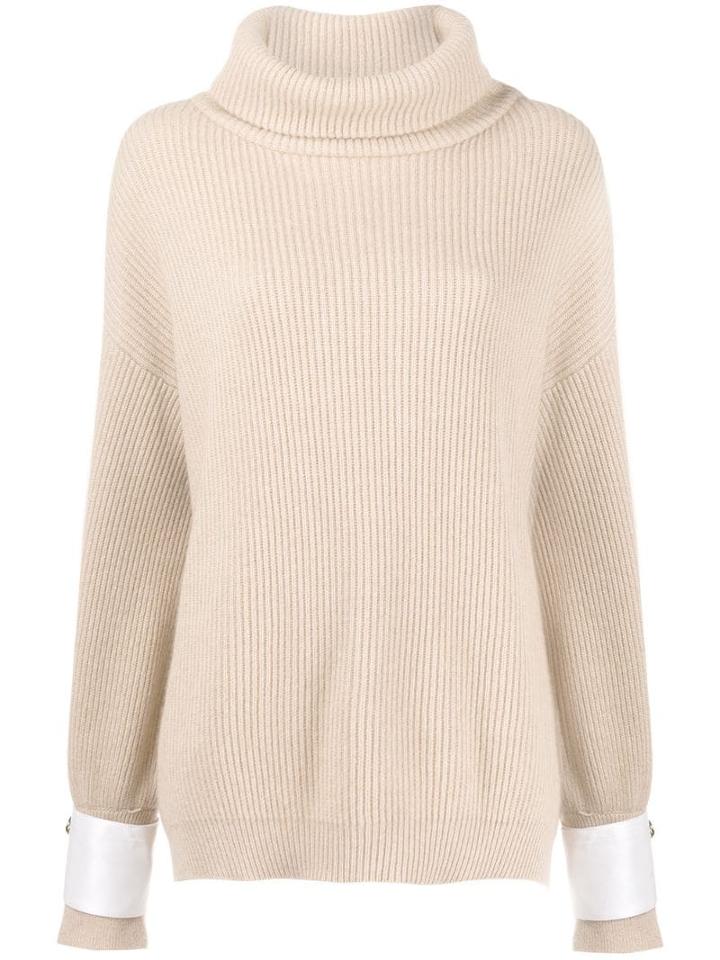 Brunello Cucinelli Oversized Roll Neck Sweater - Neutrals