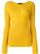 Cédric Charlier Round Neck Jumper, Women's, Size: 42, Yellow/orange, Polyamide/virgin Wool