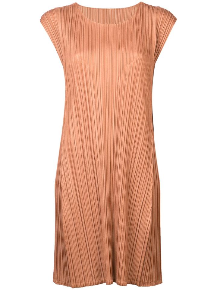Pleats Please By Issey Miyake Mellow Pleated Dress - Brown