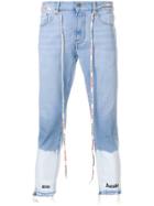 Represent Contrast Cropped Jeans - Blue