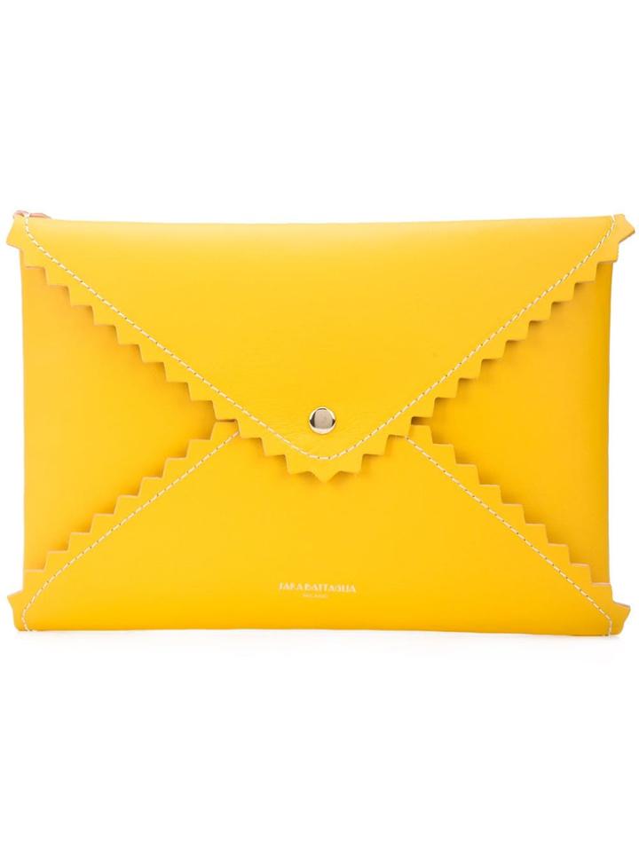 Sara Battaglia Envelope Clutch Bag - Yellow