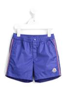 Moncler Kids Striped Trim Swim Shorts, Boy's, Size: 10 Yrs, Blue
