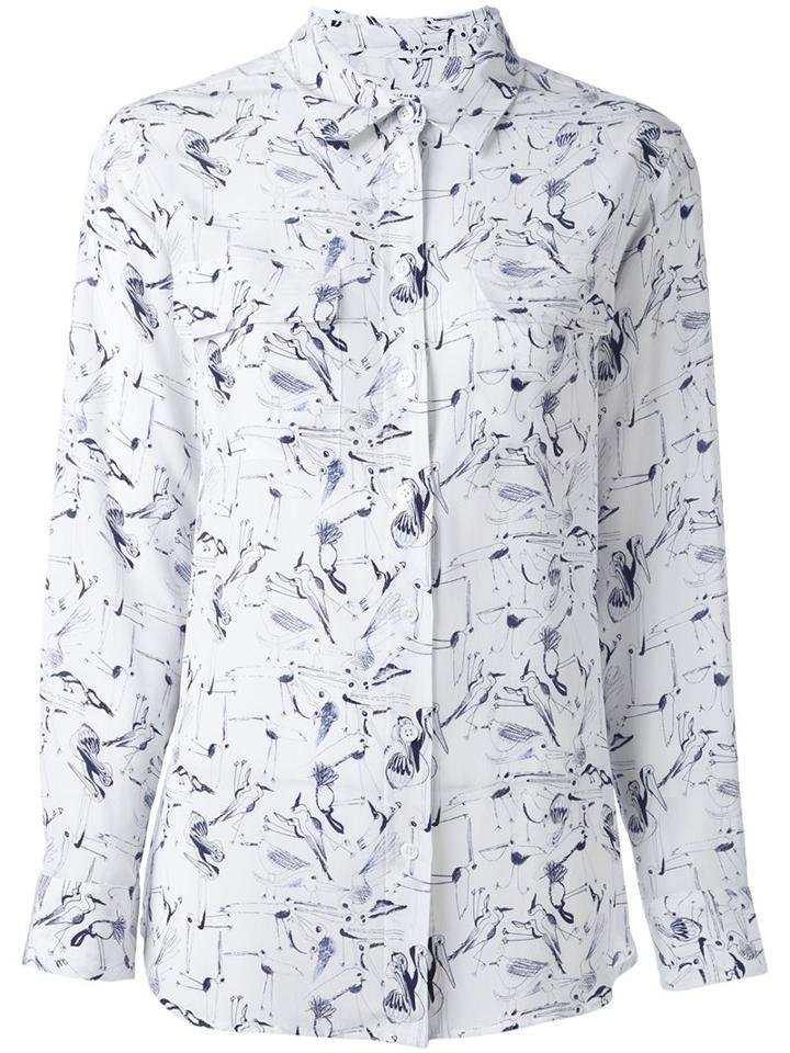 Equipment 'brush Splatter' Print Shirt, Women's, Size: Xs, White, Silk