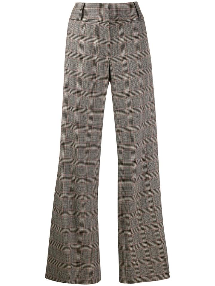 Frame Houndstooth Wide Leg Trousers - Neutrals