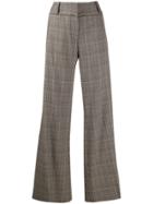 Frame Houndstooth Wide Leg Trousers - Neutrals
