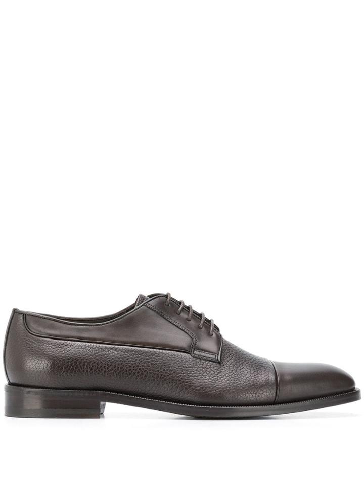 Canali Textured Derby Shoes - Brown