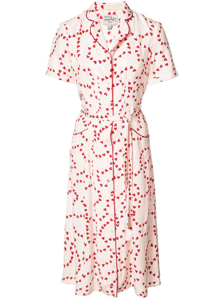 Harley Viera Newton - Heart-print Dress - Women - Silk - 2, Red, Silk