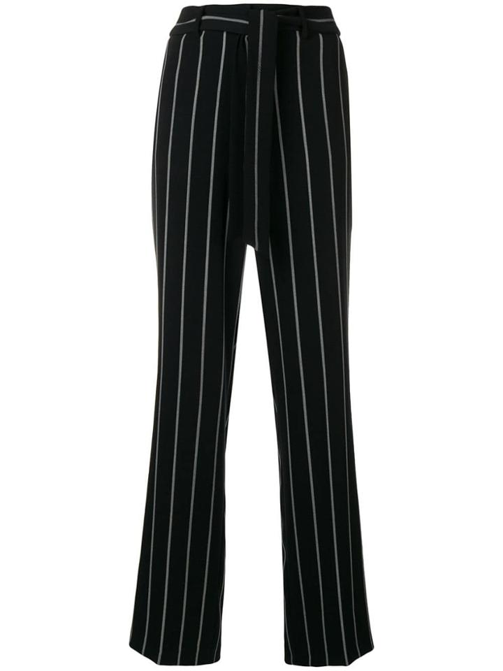 Cambio Striped Tailored Trousers - Black
