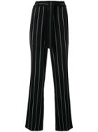 Cambio Striped Tailored Trousers - Black