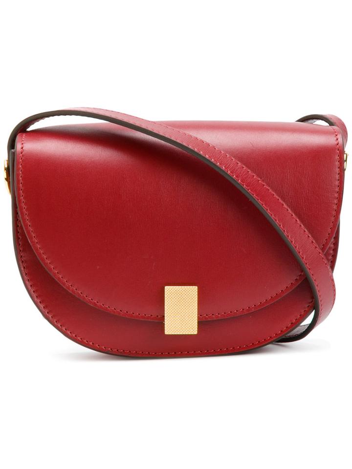 Victoria Beckham - Contrast Shoulder Bag - Women - Calf Leather/calf Suede - One Size, Red, Calf Leather/calf Suede