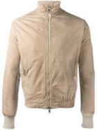 Giorgio Brato Zip Up Jacket, Men's, Size: 48, Nude/neutrals, Cotton/leather/nylon