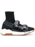 Versace Touch-strap Sock Sneakers - Black