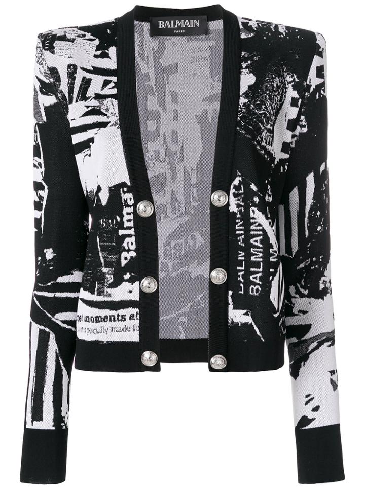 Balmain Piqué Cardigan - Black