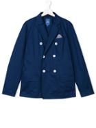 Fay Kids - Pocket Square Blazer - Kids - Cotton/polyester - 14 Yrs, Blue