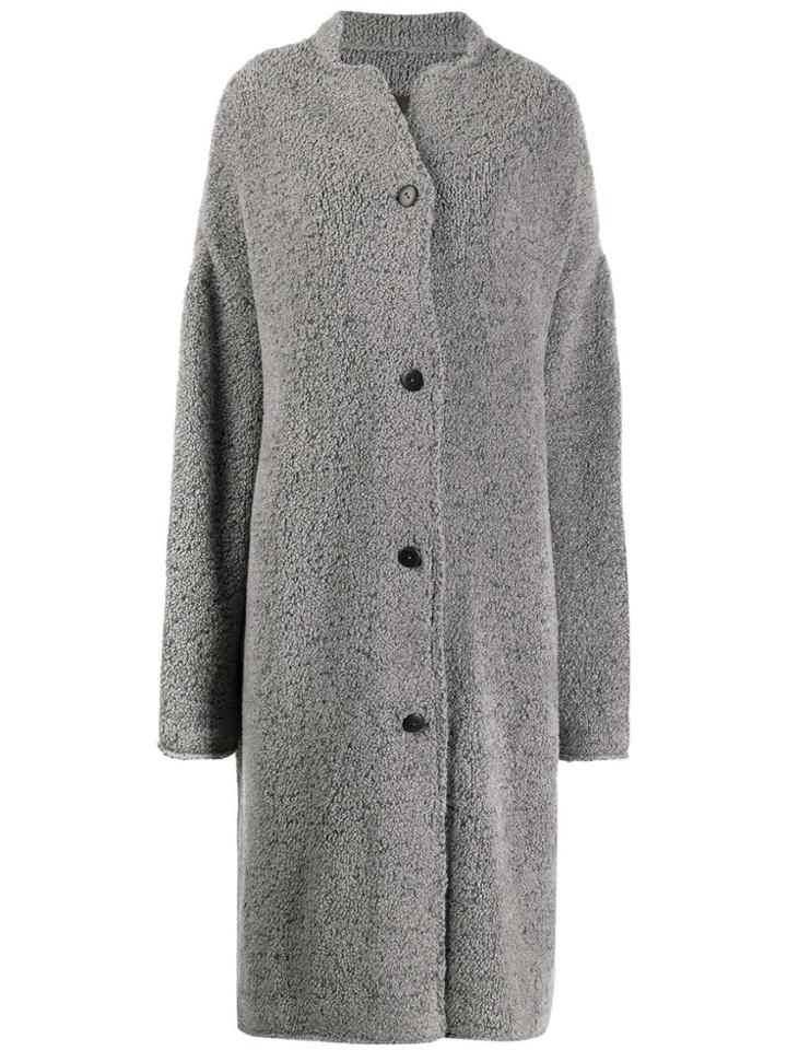 Oyuna Long Button Cardigan - Grey