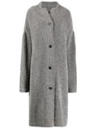 Oyuna Long Button Cardigan - Grey